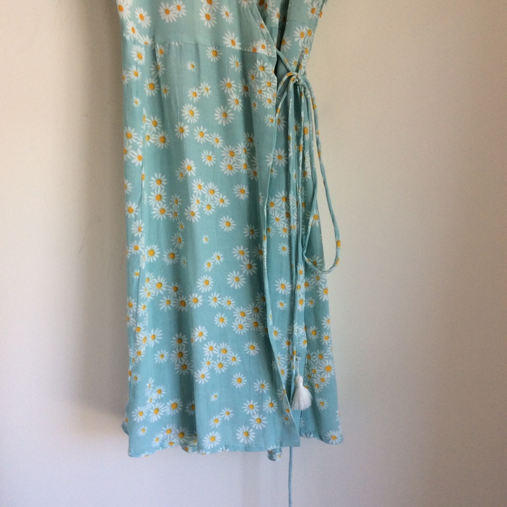 Faithfull the Brand Mint Green Daisy Wrap Mini Dress - Picture 5 of 11